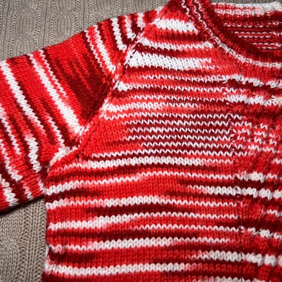 Vintage Handmade Womens Cropped  Handmade Holiday Sweater Medium Knit Wool - Picture 5 of 11